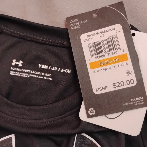 Boys Under Armour Tech Hybrid Short Sleeve Shirt Black - Picture 5 of 6